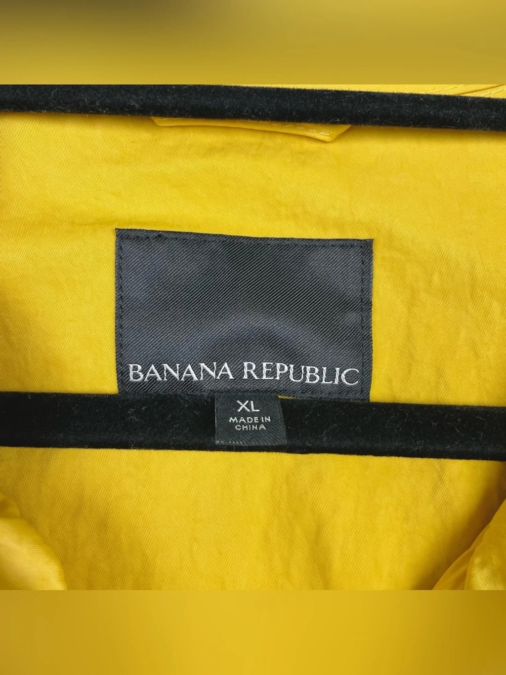 Banana Republic Men's Large Hooded Nylon Oversized Jackets Yellow Full Zip Coat